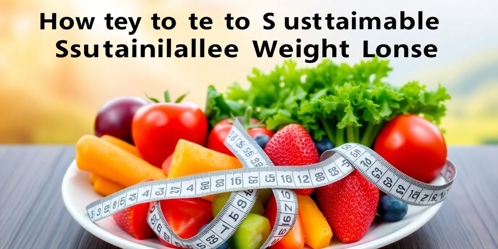 Fresh fruits and vegetables with a measuring tape on plate.